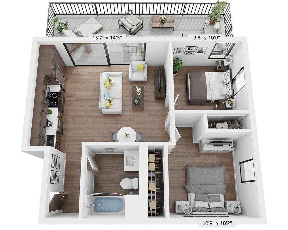 Floor Plan - Two Bedroom B1C