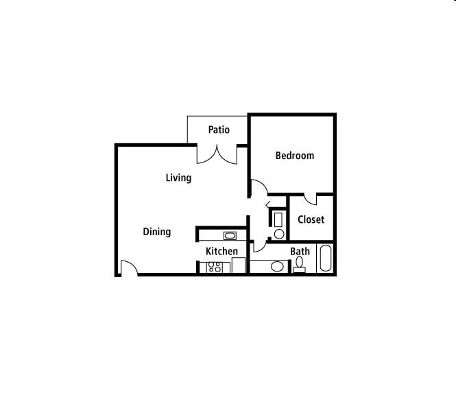 Plan 4 - 1 Bed | 1 Bath - A1C