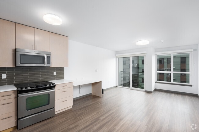 Studio, 1BA - 485-508SF - Kitchen and Living Room - Cumulus SLU