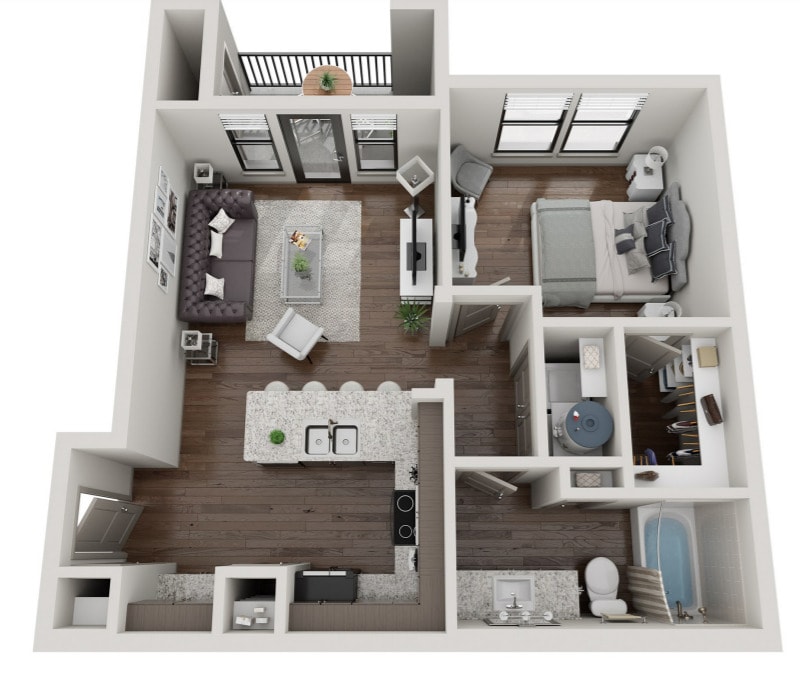 A1 661 sq. ft. - One-Bedroom (A1)