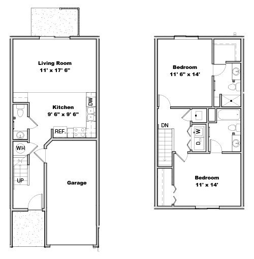 Floor Plan - 2 Bedroom 2.5 Bathroom