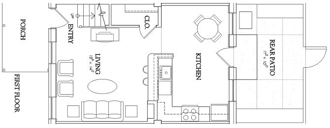 1BR/1BA - 1 Bedroom - Townhouse