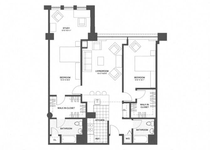 Floor Plan - 2 Bed/2 Bath