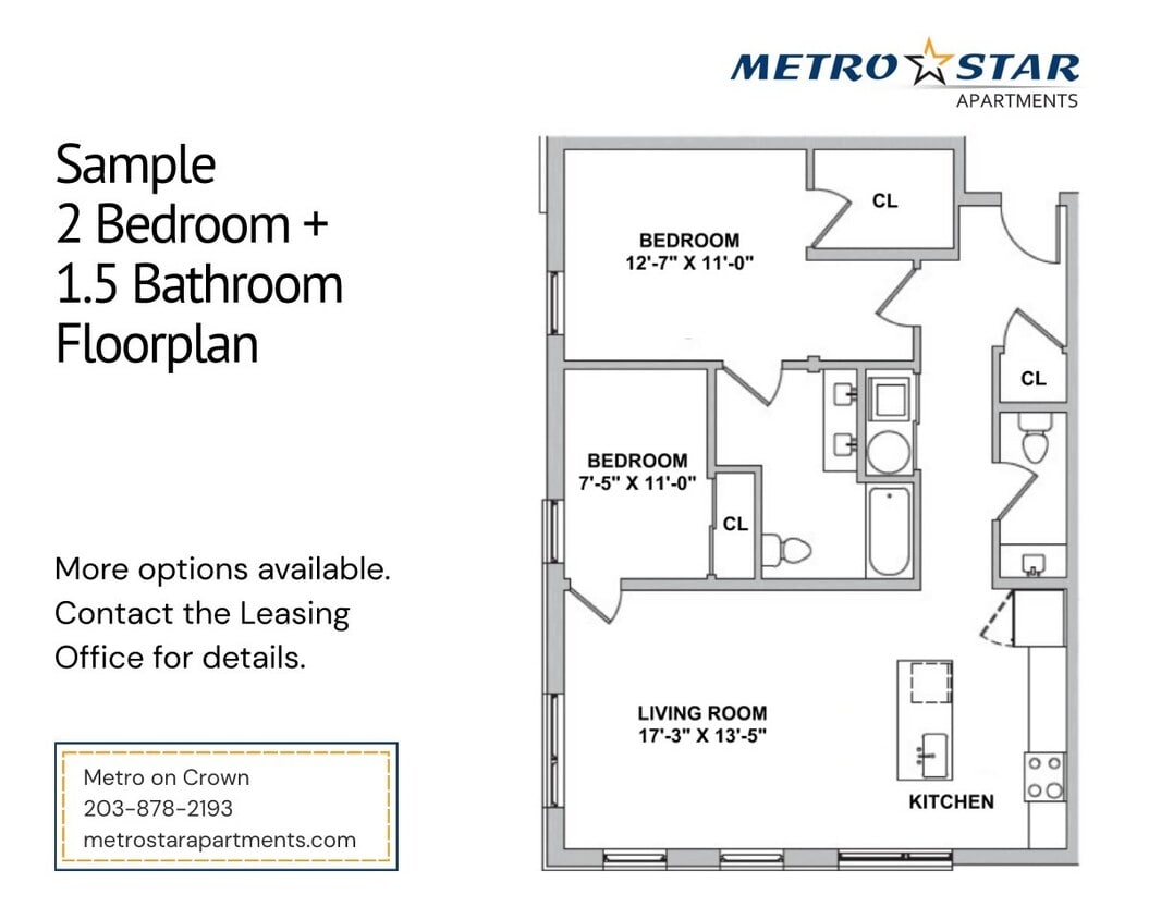 Floor Plan - Two Bed 1.5 Bath