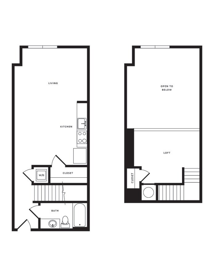 Floor Plan - 1 Bed/1 Bath Loft-A05aL Modern
