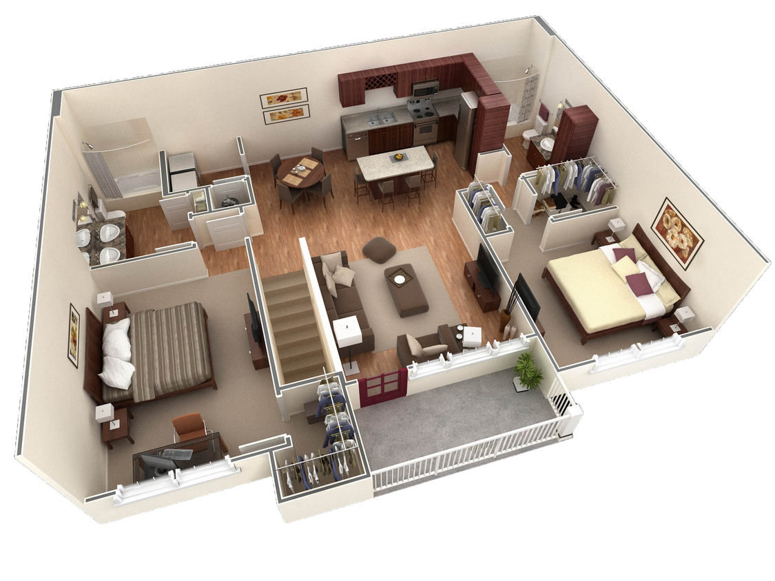 Floor Plan - 2 BR Grand Overlook Garage