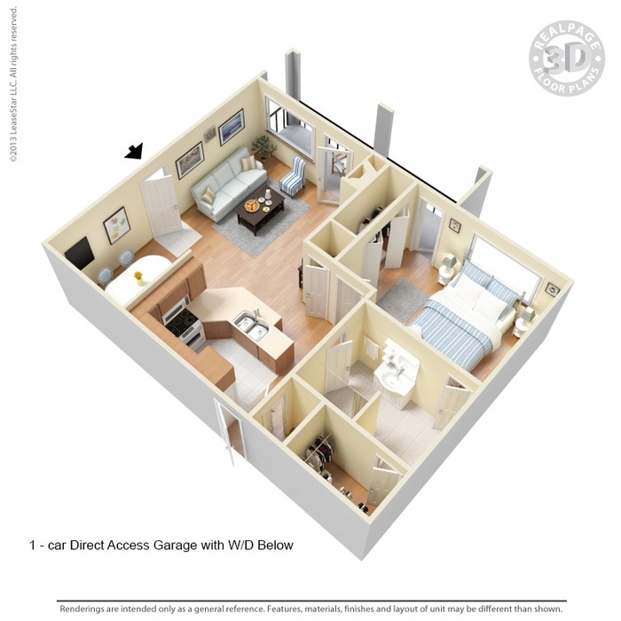 1BR/1BA - 1 Bed 1 Bath 906 SqFt (770 Net)