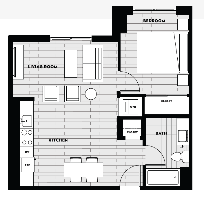 Floor Plan - 1 Bed/1 Bath A3