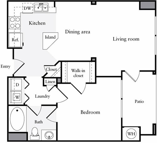 Floor Plan - 1 Bedroom B