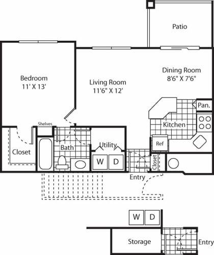 Floor Plan - One Bed A-1 - Phase I