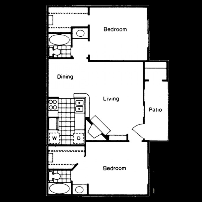 865 SF Floor Plan - B1