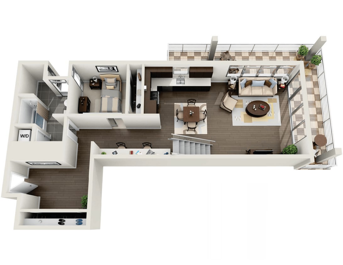 Floor Plan - 2 Bedroom - 1137 sqft