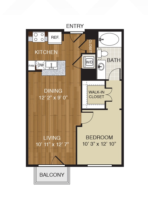 WaterWall Place - A2 - 1 Beds - 1 Baths - 706 Sq. ft. - A2