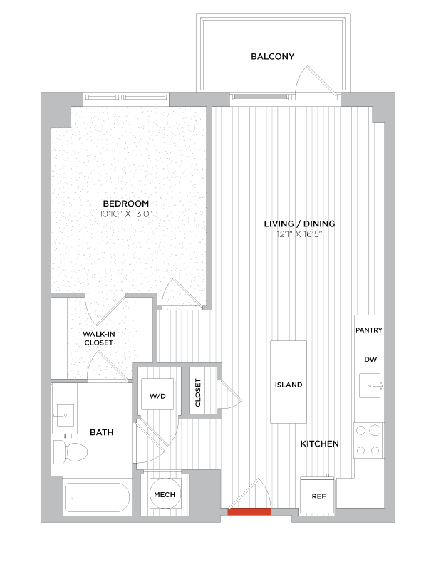 Floor Plan - 1 Bed/1 Bath-A05 West