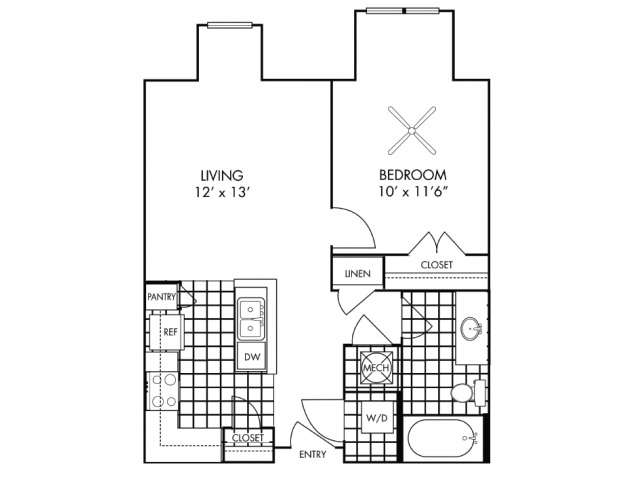 Floor Plan - 1B-P