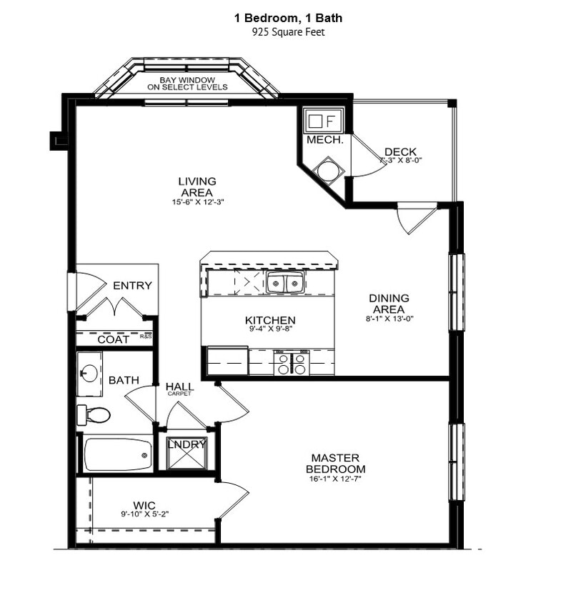 Floor Plan - One Bedroom B