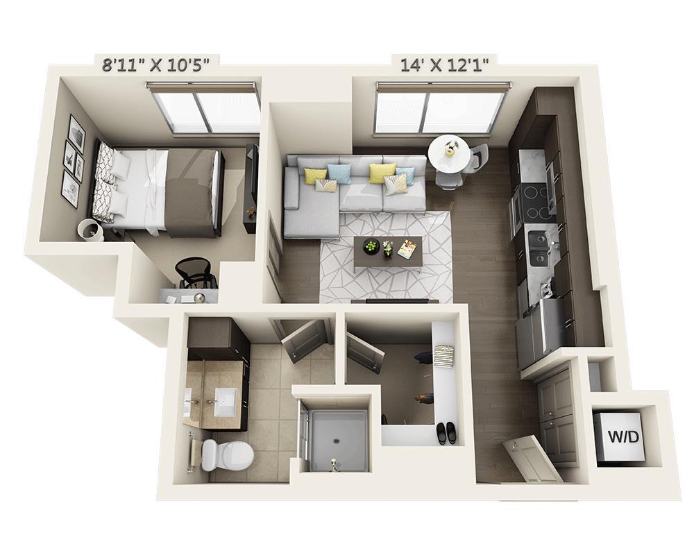 Floor Plan - One Bedroom A1A