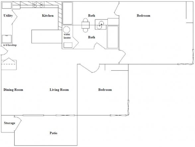 Floor Plan - 2BR x 2BA Classic