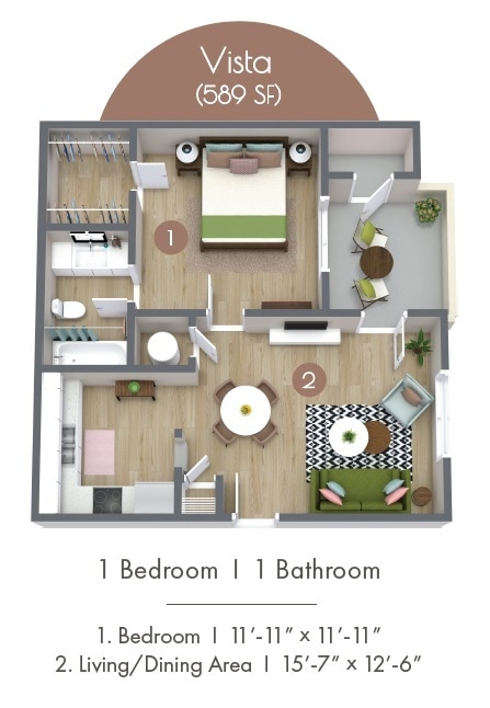 Vista - 589 sf - Vista