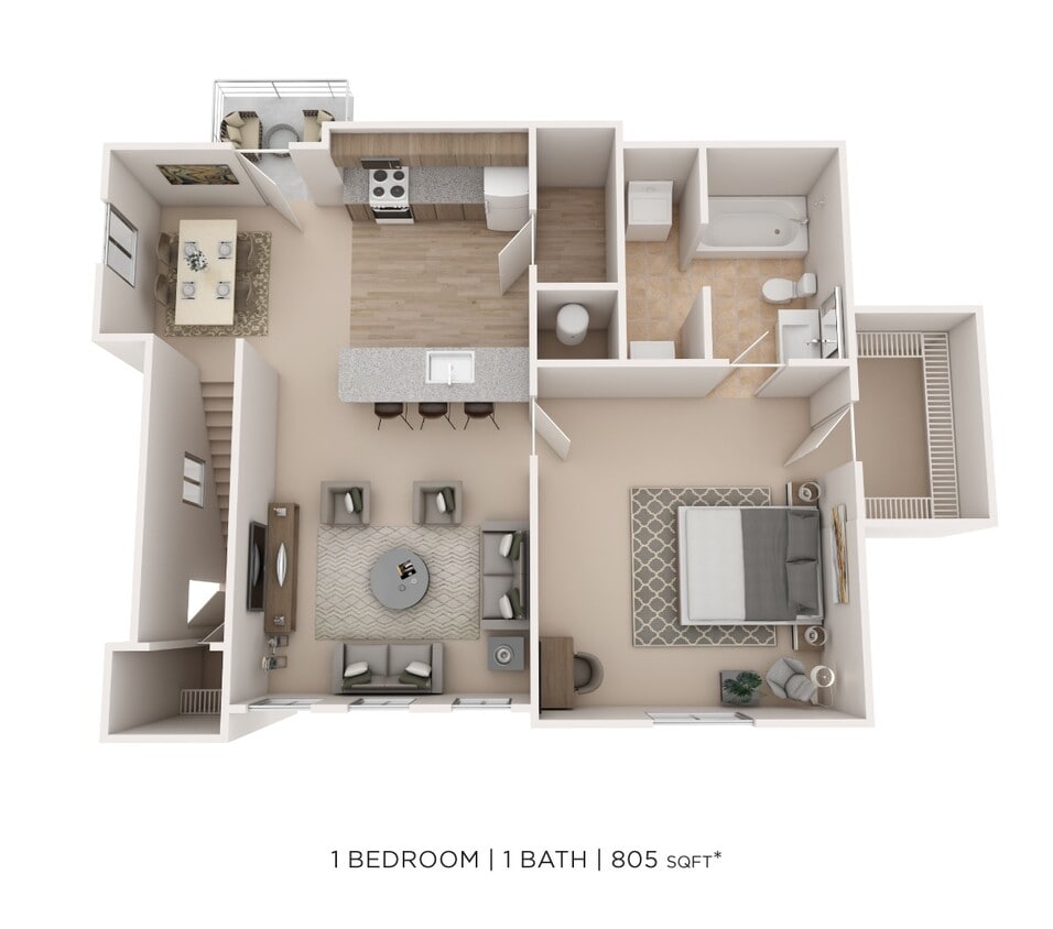 Floor Plan - One Bedroom