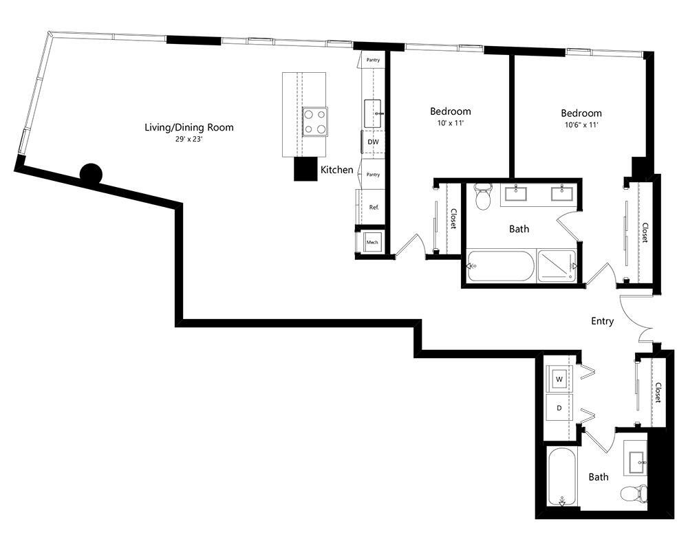 Floor Plan - Two Bedroom B2CC