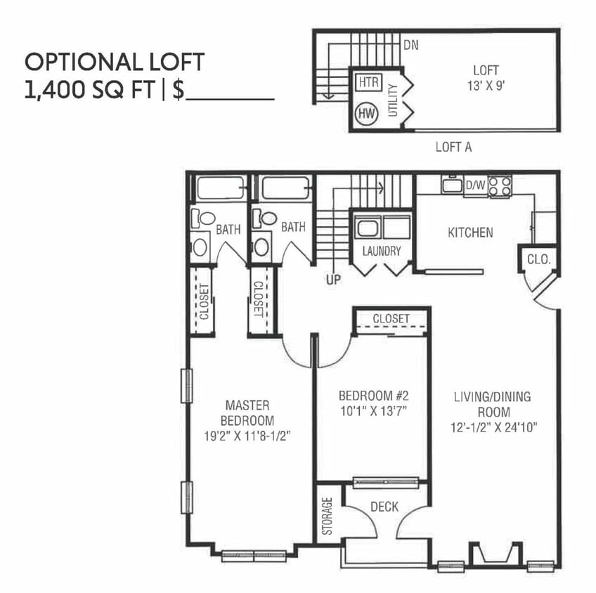 Unit A 2×2+Loft - Unit A 2×2+Loft