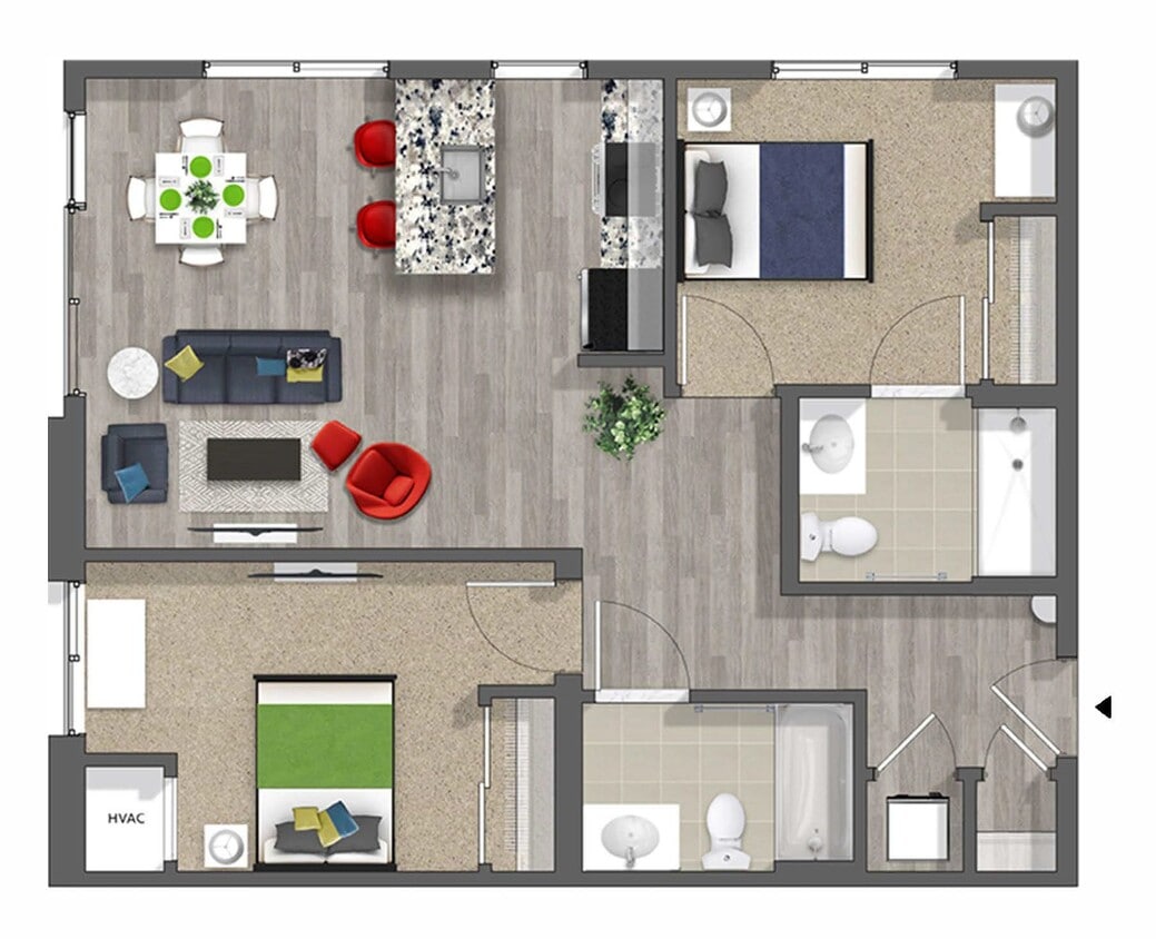 Floor Plan - 2 Bed 2 Bath | Classic