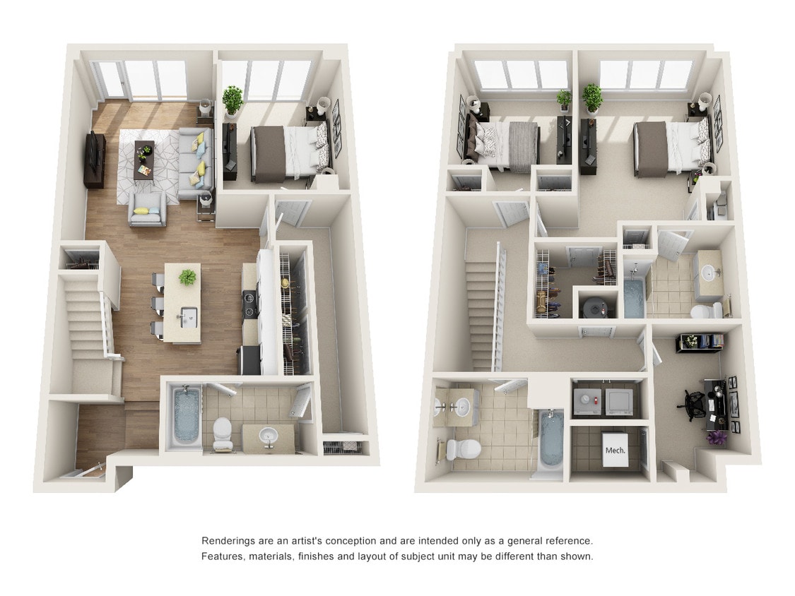 Floor Plan - 3 bedroom, 3 bath