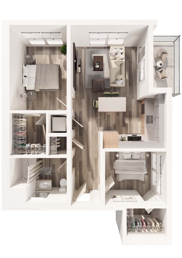 Floor Plan - 2BD, 1BTH D