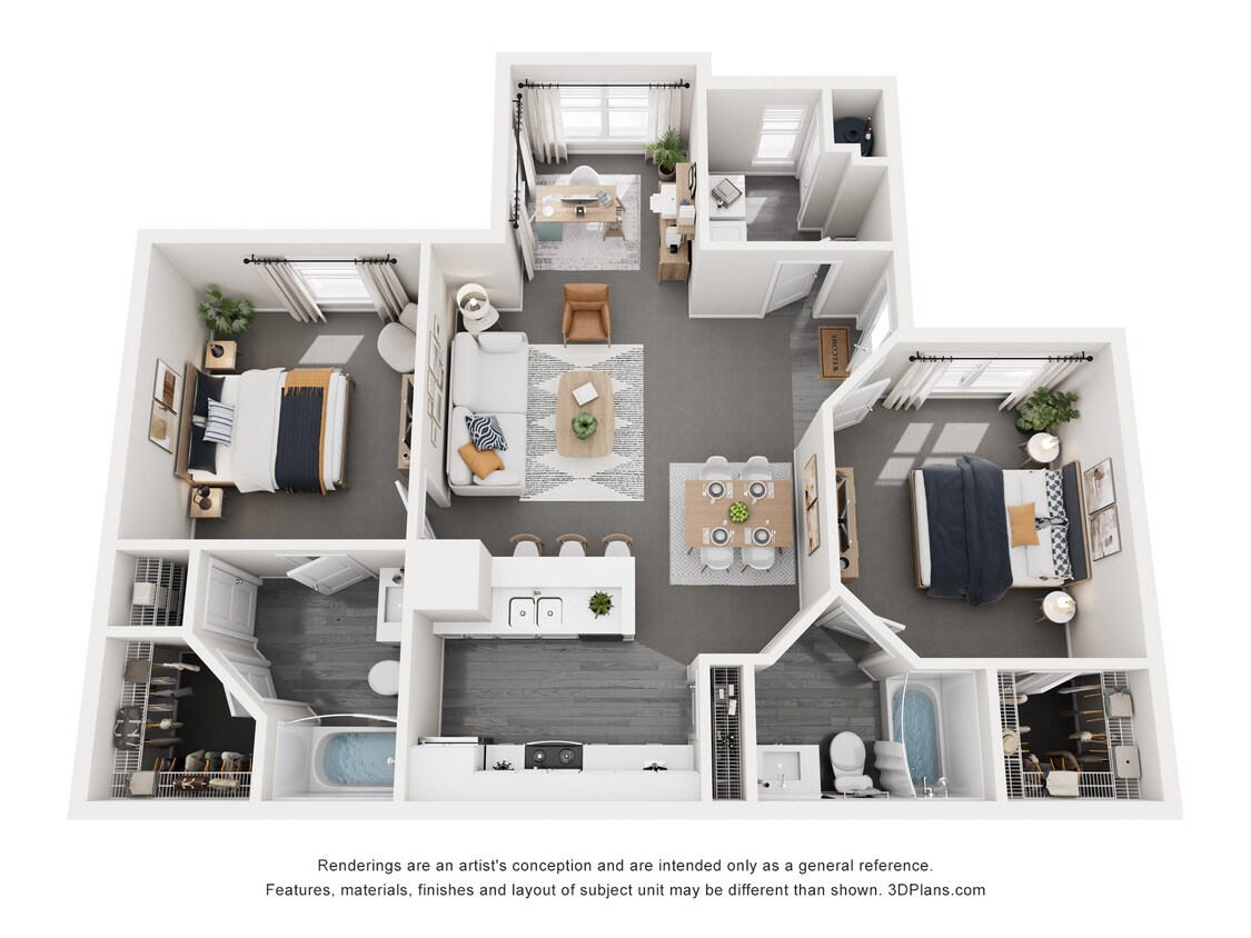 Pelican_2Bed_2Bath_962 Sq Ft - B1 Pelican - 2 Bedroom, 2 Bathroom