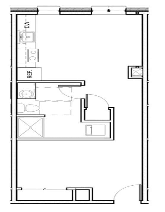 Floor Plan - Long Studio 104