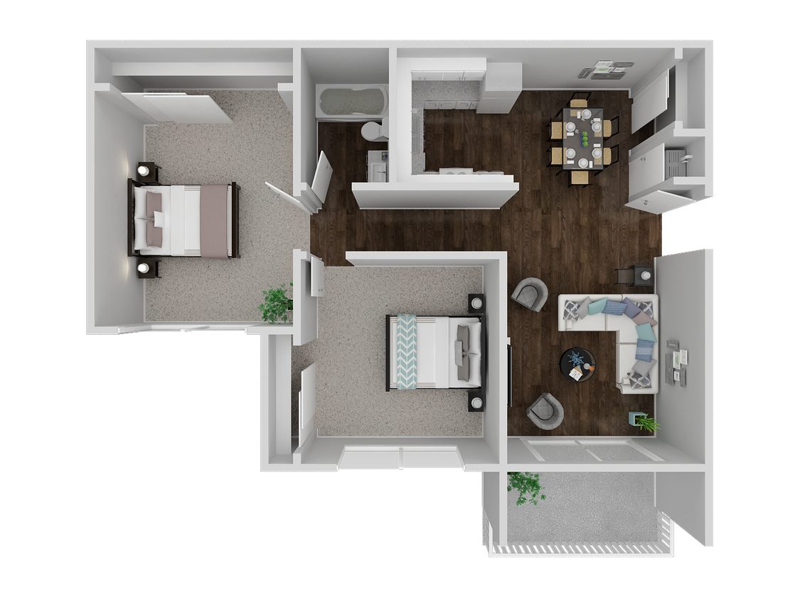 Floor Plan - 2 Bed 1 Bath