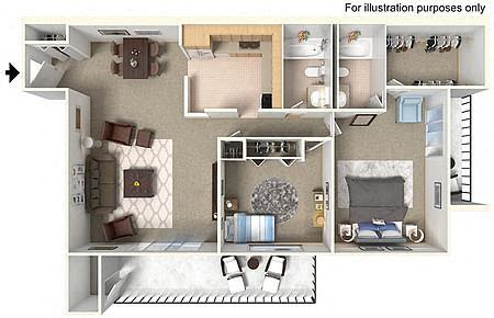 Floor Plan - 2 Bedroom 2 Bathroom