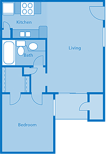 Floor Plan - B | One Bedroom