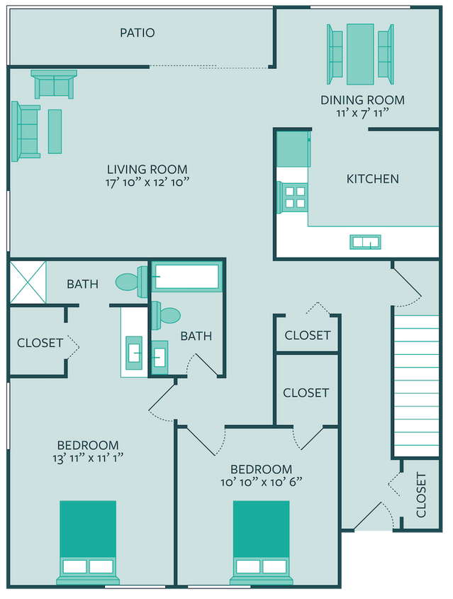 Floor Plan - Emory  2 bedroom