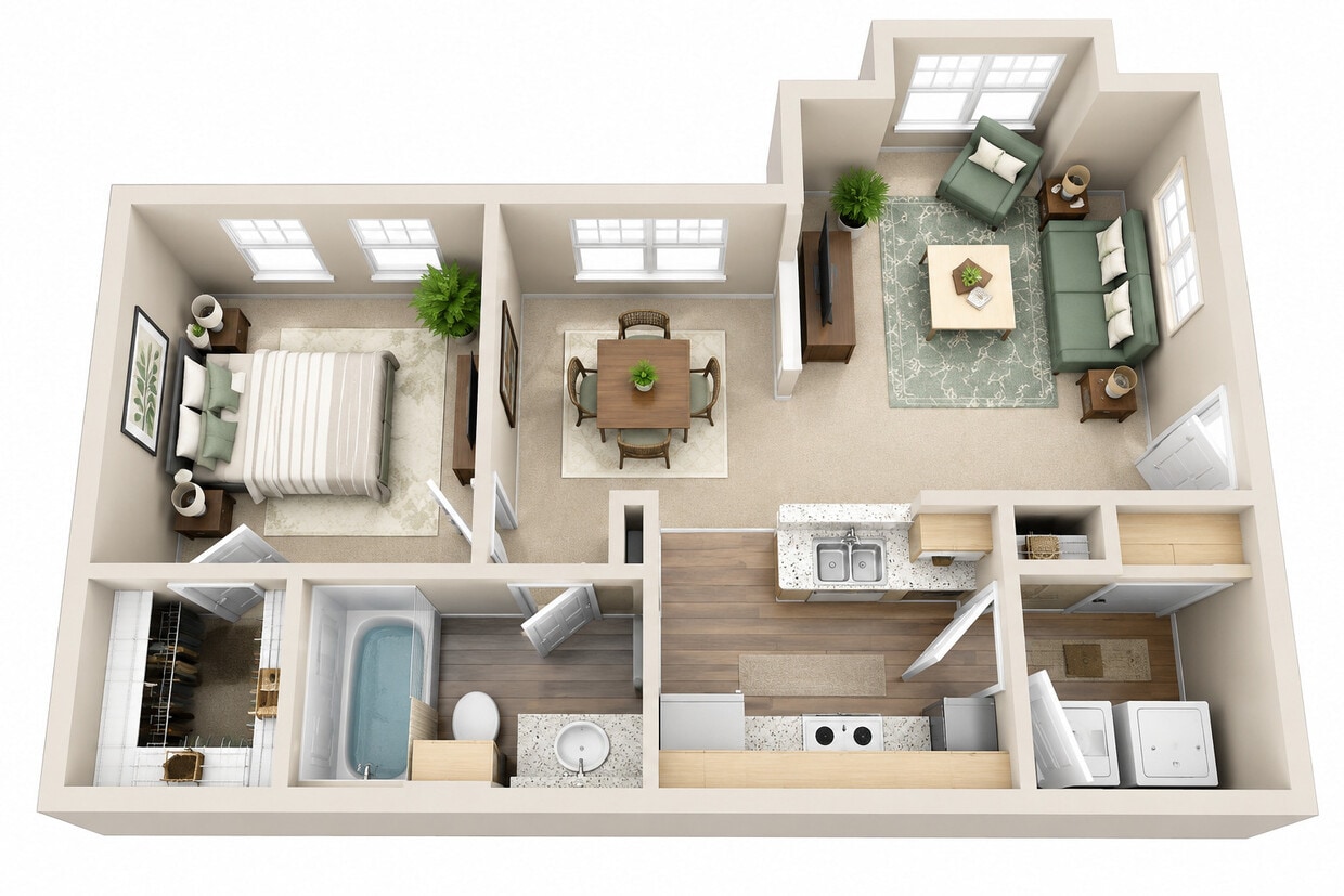 Floor Plan - 1 Bedroom Upgraded