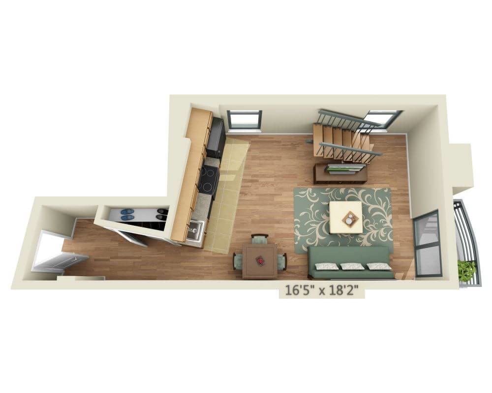 Floor Plan - 1 BEDROOM LOFT (A1AL)