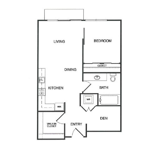 Floor Plan - 1x1 Den A