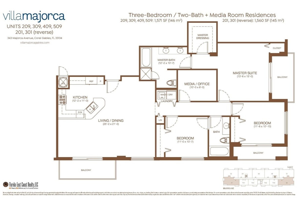 Floor Plan - Two Bedroom Residences - 1603 sq