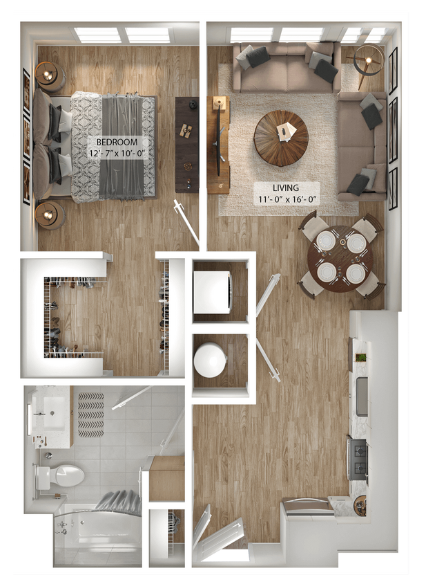 Floor Plan - 1 Bed/1 Bath-A6