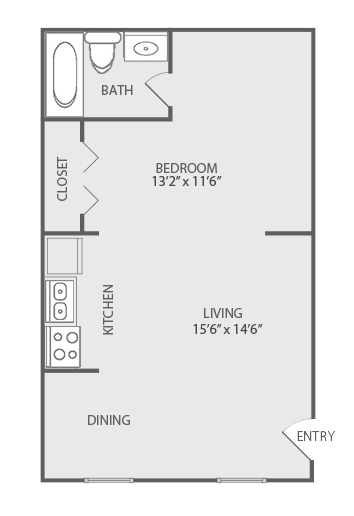 Floor Plan - The Elm 11A (Studio) 