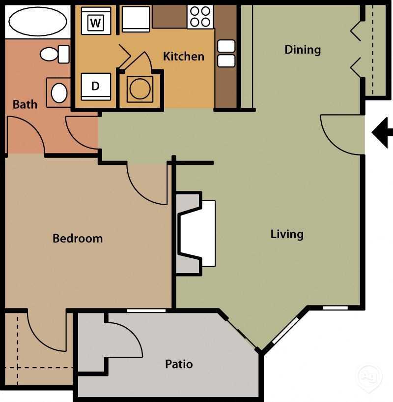 Floor Plan - One Bedroom