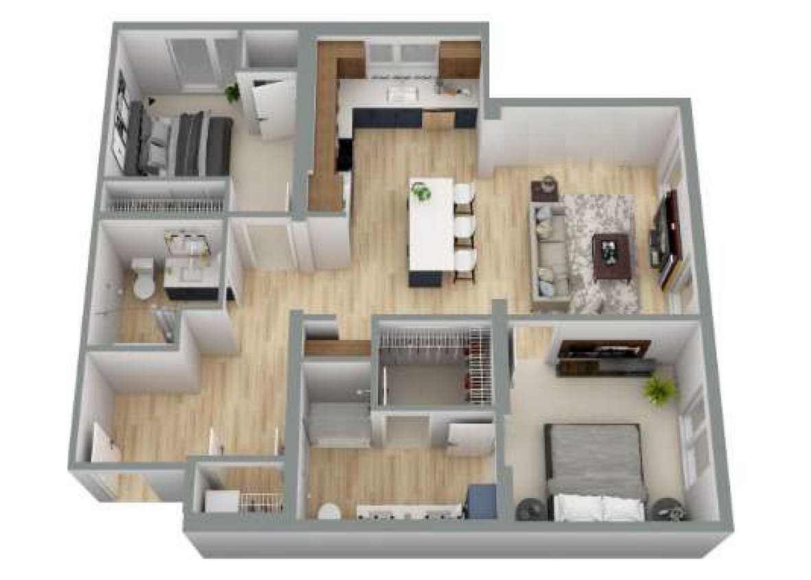 Floor Plan - 1 Bedroom Accessible - B1 