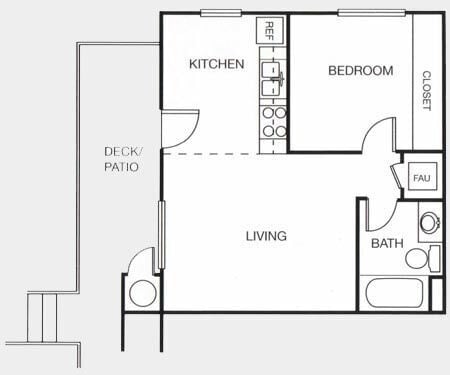 Floor Plan - 1x1 475sf
