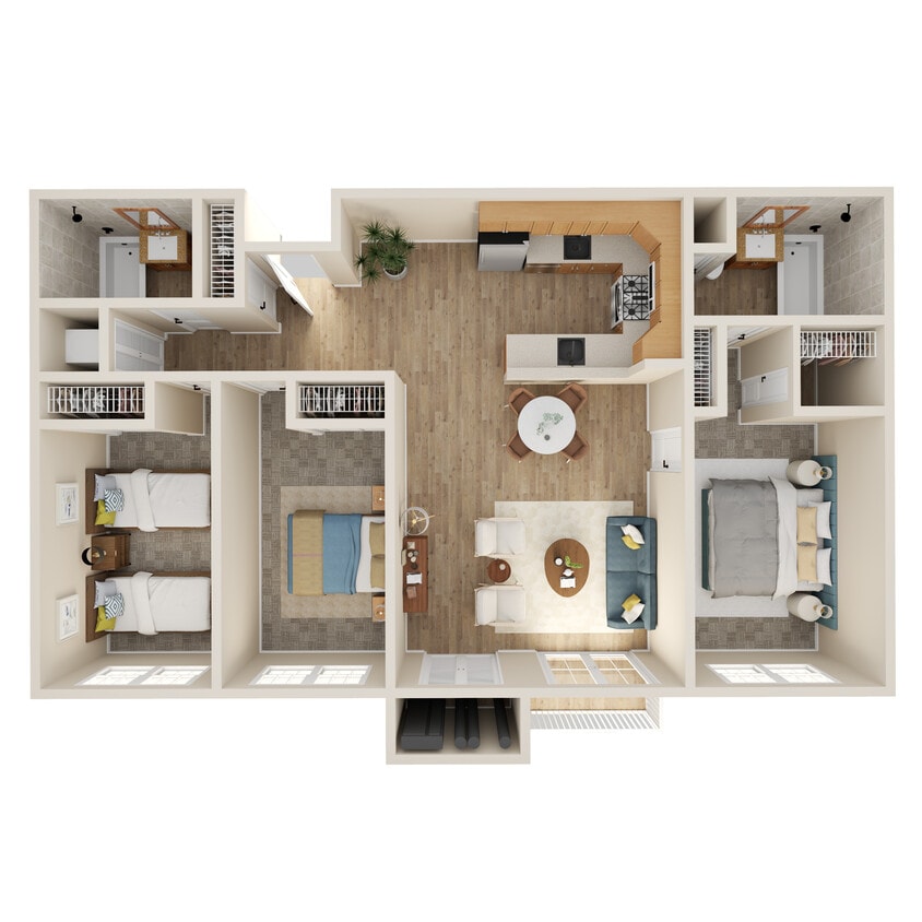 Floor Plan - 3BD/2BA