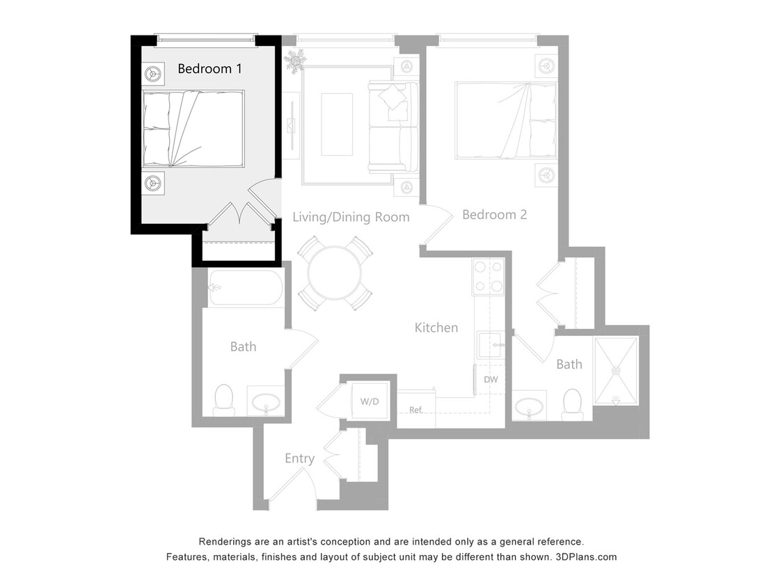 The Reserve_2E1New - Furnished Room in a 2 Bedroom 2 Bathroom (2E1)