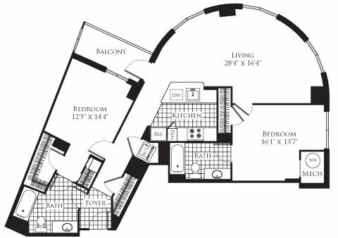 Floor Plan - 2 Bedroom- 1169