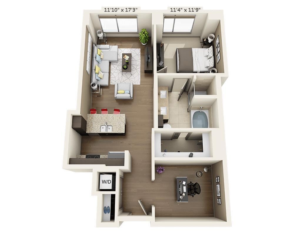 Floor Plan - One Bedroom A1AD