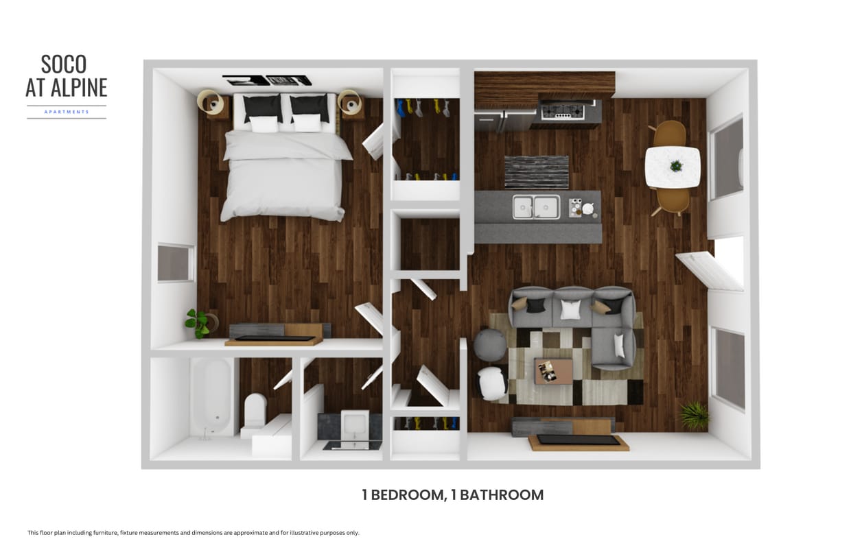 Floor Plan - 1 bedroom 1 bathroom