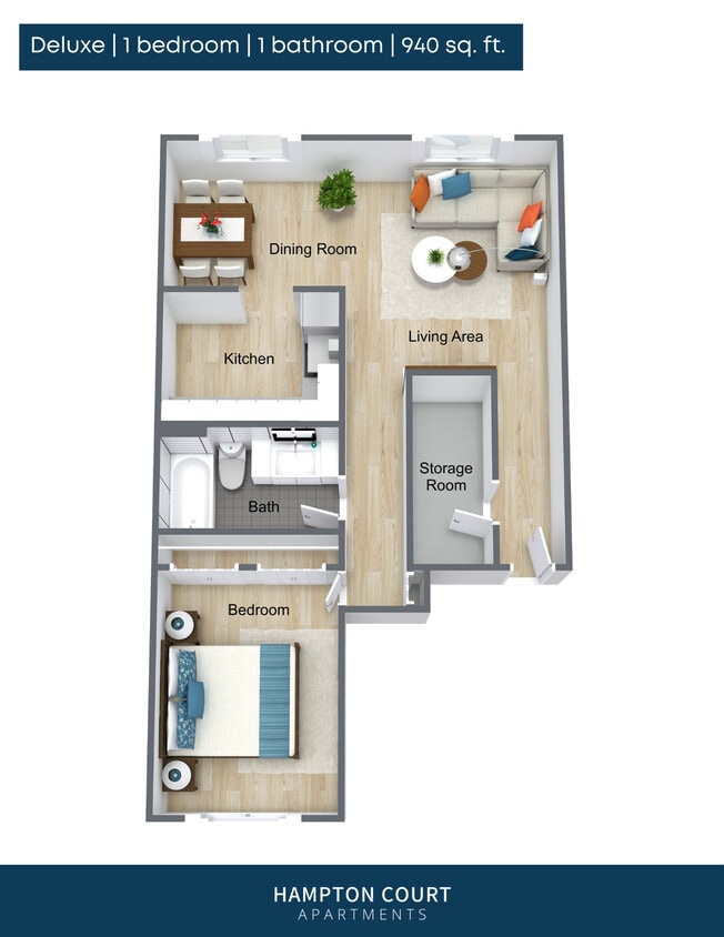 Floor Plan - 1 BED 1 BATH DELUXE